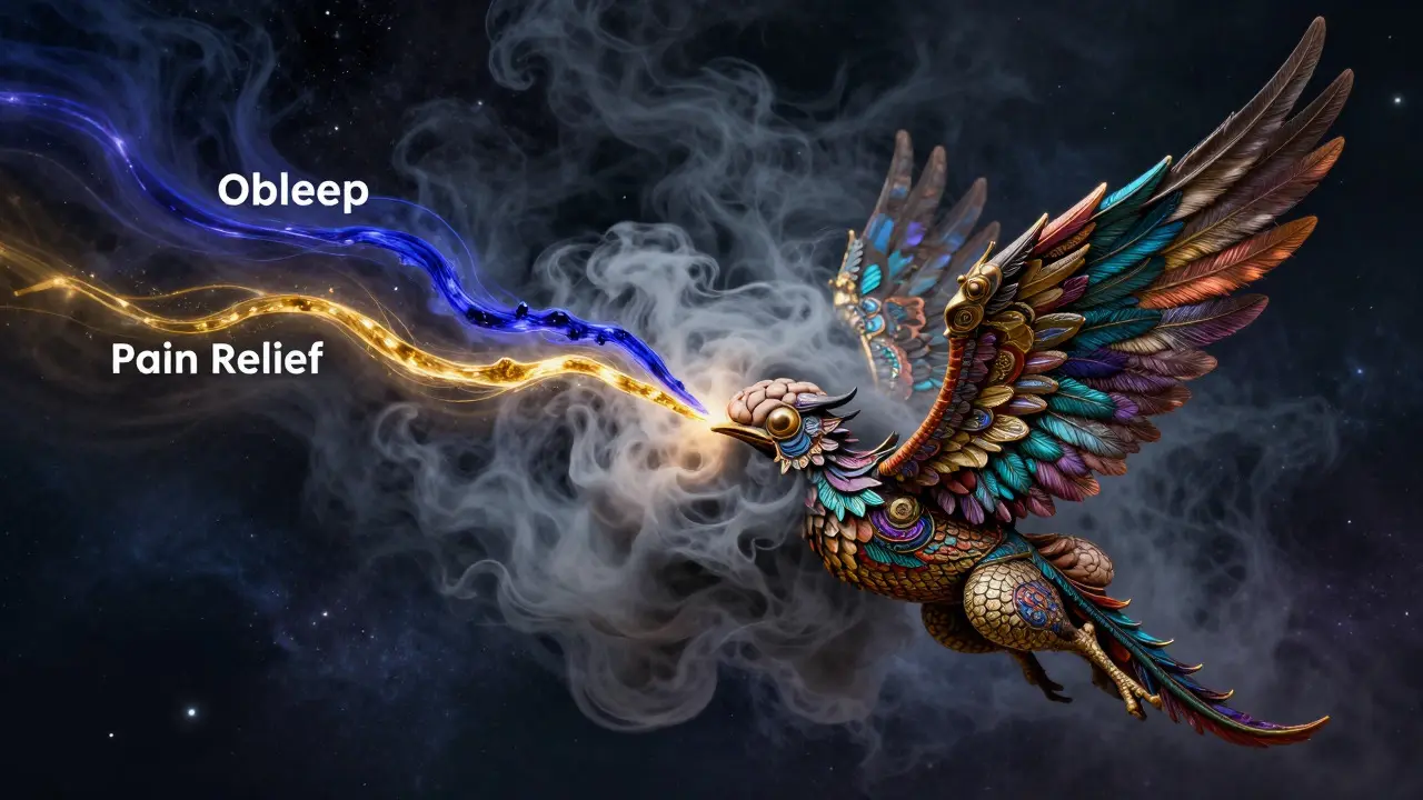 Fantastical brain creature weighed down by drug interaction